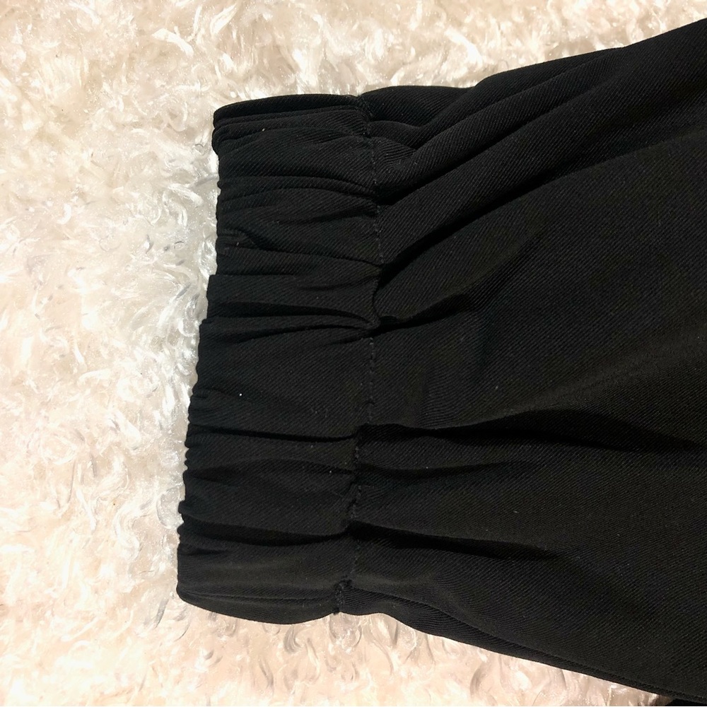St. John SoCa Black belted parka metallic accents oversized collar size small - Picture 9 of 13